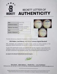 Multi-signed baseball Ron Guidry, Dale Murphy, Jack Morris, Phil Niekro, Lee Smith and Vince Coleman w/Beckett COA