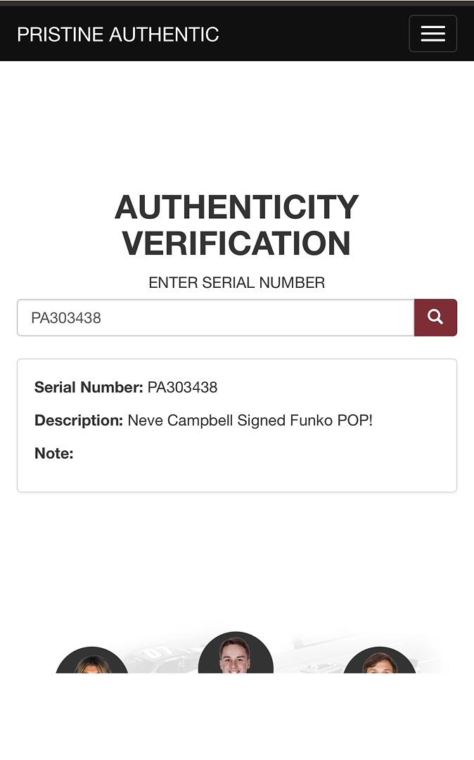 Neve Campbell signed "Ghost Face" Funko #1607 (Scream) - Pristine Auction COA