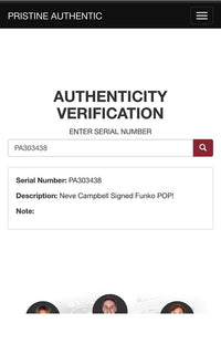 Neve Campbell signed "Ghost Face" Funko #1607 (Scream) - Pristine Auction COA
