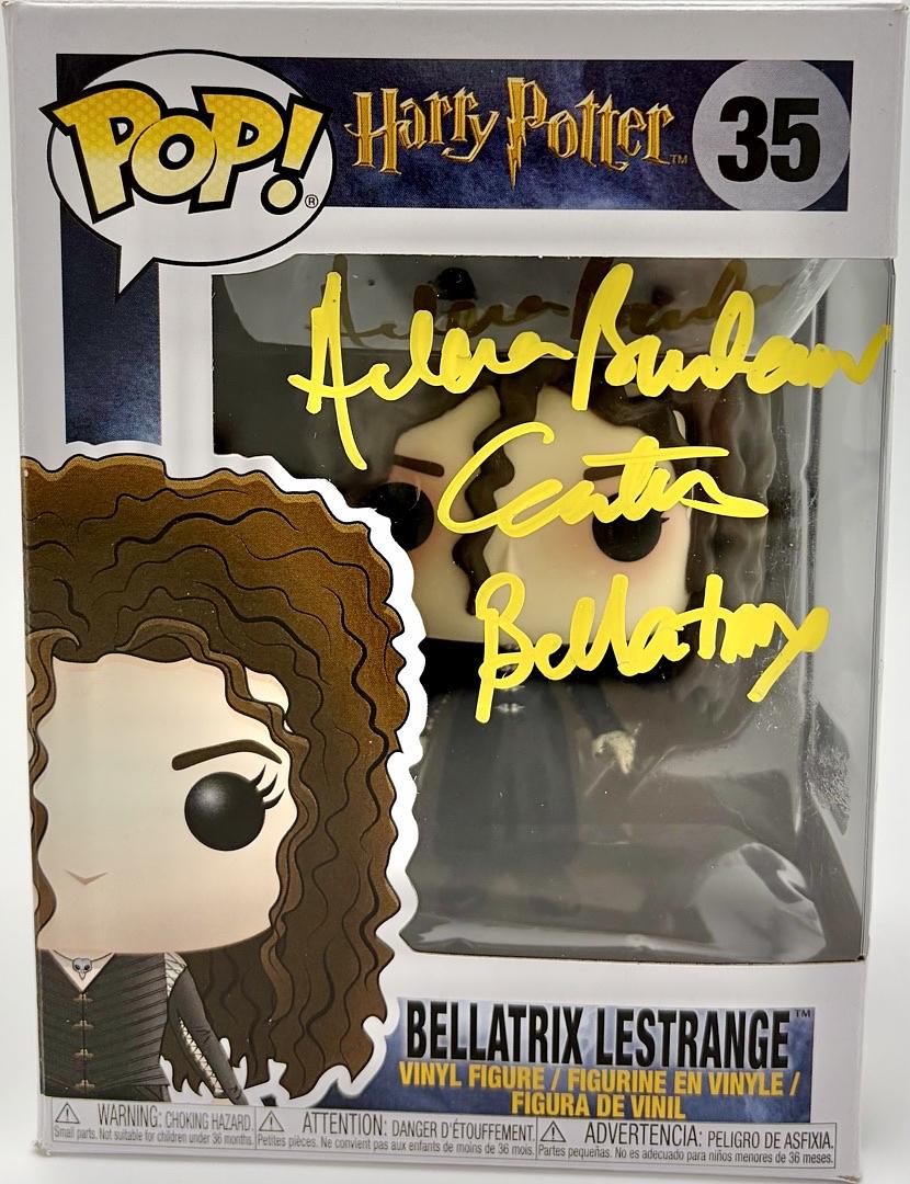 Helena Bonham Carter Signed Funko Pop #35 Bellatrix Lestrange w/character name (Harry Potter) - SWAU