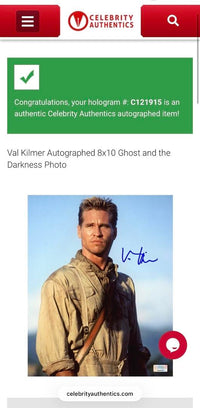 Val Kilmer Signed 8x10 Photo (Ghost in the Darkness) - Celebrity Authentics COA