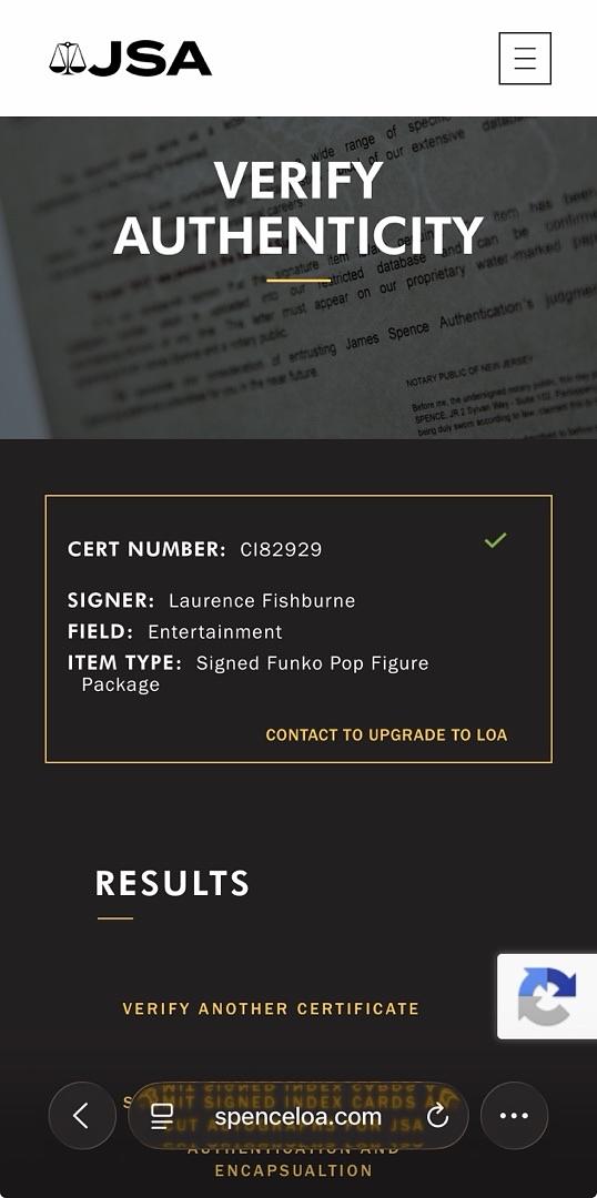Laurence Fishburne Signed Funko #148 "Jack Crawford" (Hannibal) - JSA COA