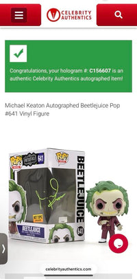 Michael Keaton Signed Funko Pop #641 "Beetlejuice" - Celebrity Authentics
