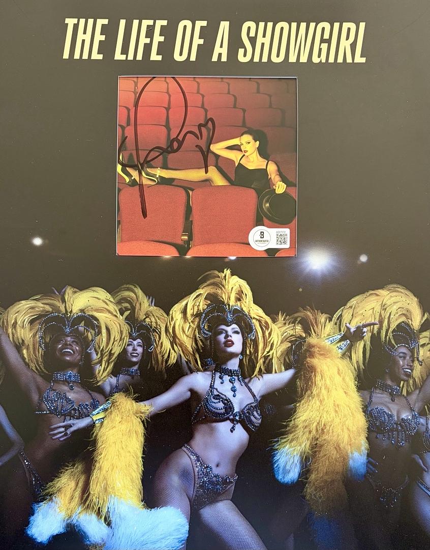 Taylor Swift matted, signed "Life of a Showgirl" CD Insert Photo 1 - Beckett COA