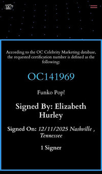 Elizabeth Hurley Signed Funko Pop #645 Vanessa Kensington (Austin Powers)  - OC Celebrity Marketing