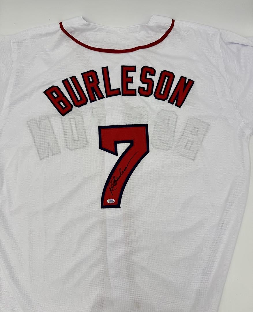 Rick "Rooster" Burleson Signed Red Sox White Custom Jersey - Sure Shot COA