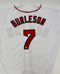 Rick "Rooster" Burleson Signed Red Sox White Custom Jersey - Sure Shot COA
