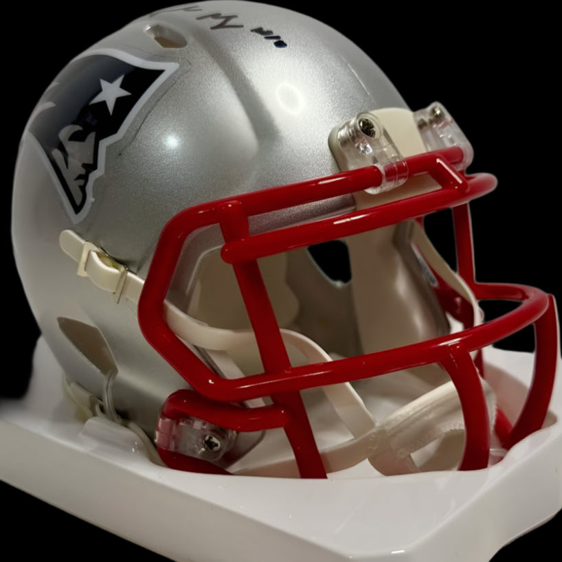 Drake Maye Signed Patriots Mini Helmet  - Fanatics COA