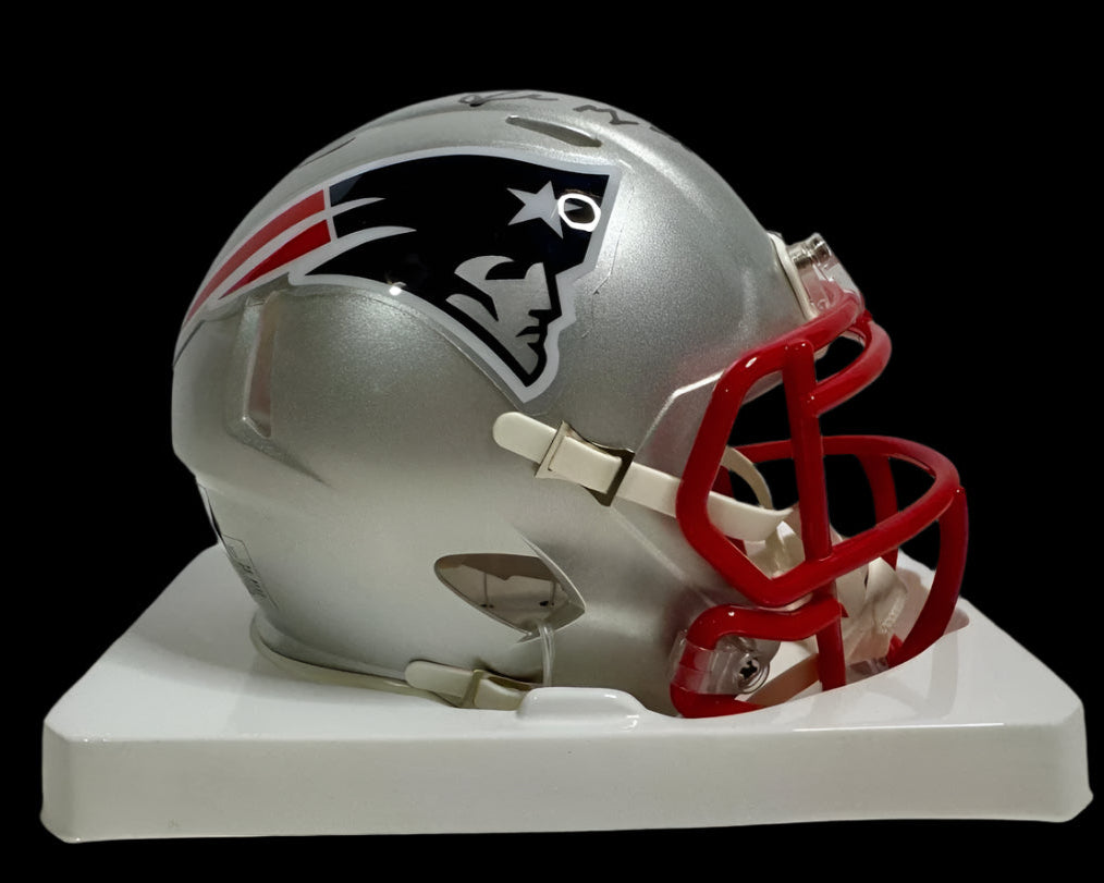 Drake Maye Signed Patriots Mini Helmet  - Fanatics COA