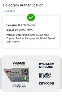 Drake Maye Signed Patriots Mini Helmet  - Fanatics COA