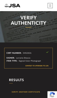 Lorraine Bracco signed 8x10 (Nonna's) - JSA COA