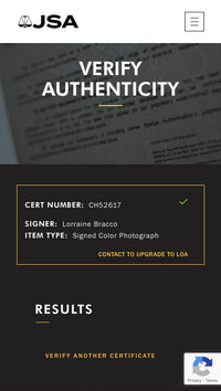 Lorraine Bracco signed 8x10 (Sopranos) - JSA COA