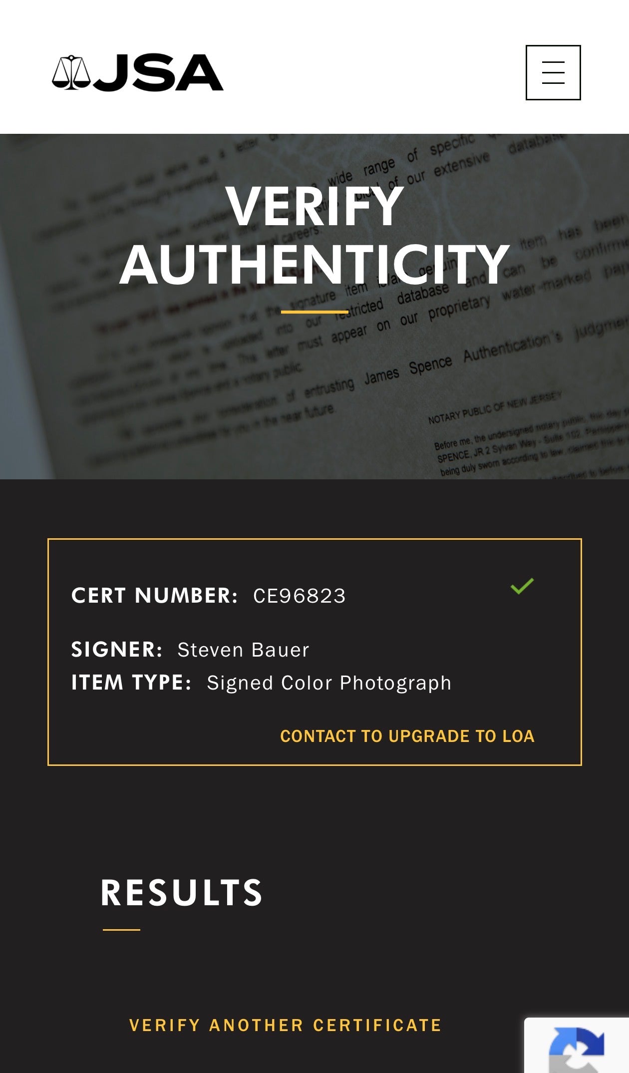 Steven Bauer signed 8x10 (Scarface) - JSA COA