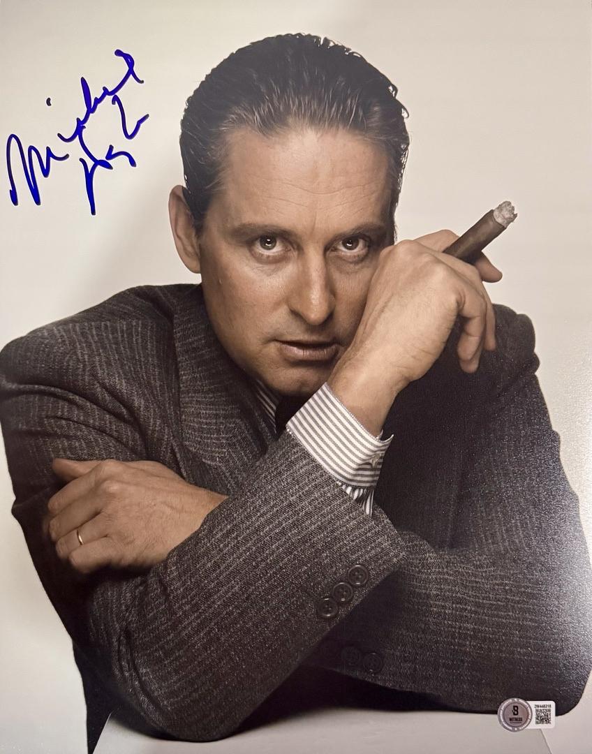Michael Douglas Signed 11x14 Photo Gordon Gekko (Wall Street)  - Beckett COA