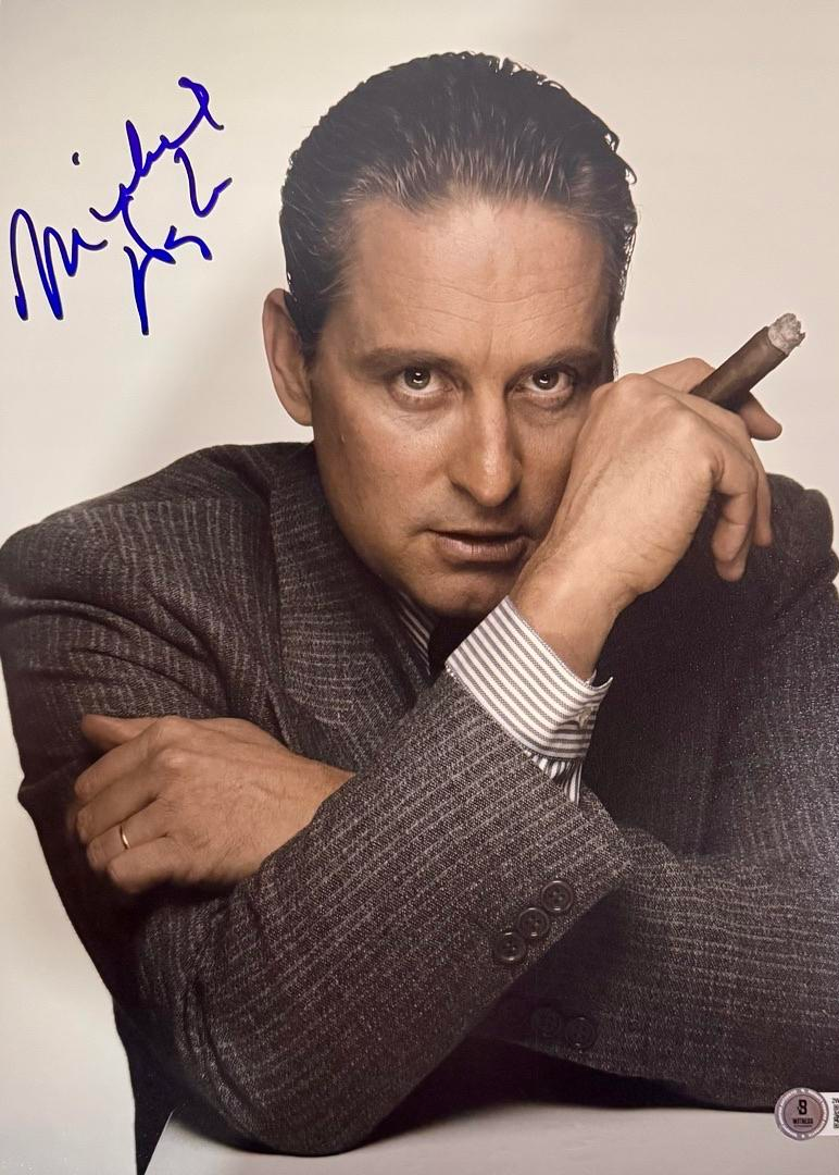 Michael Douglas Signed 11x14 Photo Gordon Gekko (Wall Street)  - Beckett COA