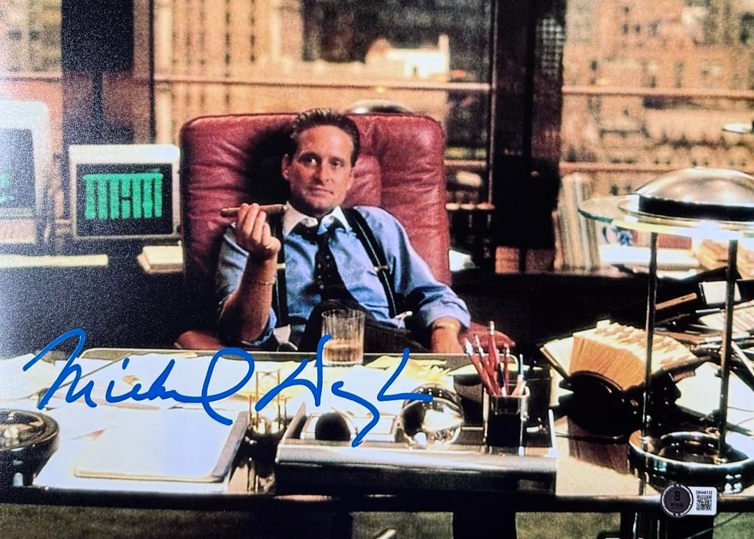 Michael Douglas Signed 8x10 Photo Gordon Gekko (Wall Street)  - Beckett COA