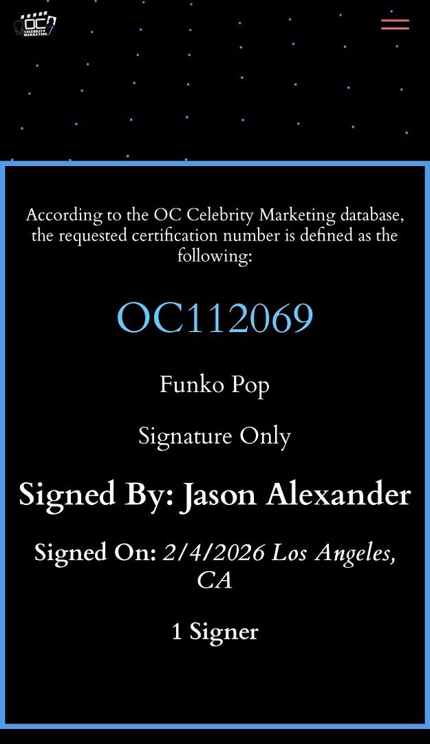 Jason Alexander signed "George (Holistic)" Funko #1094 (Seinfeld) - OC Celebrity Marketing