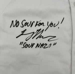Larry Thomas signed Chef Coat w/quote and character name (Seinfeld) - JSA COA