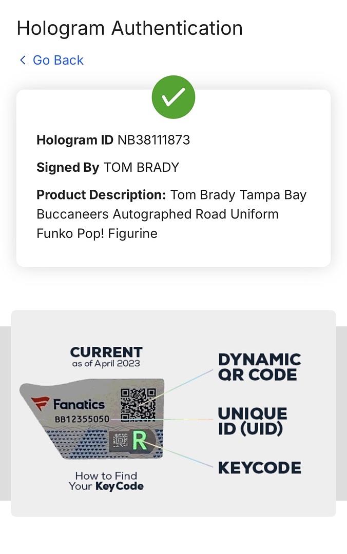 Tom Brady Autographed Tampa Bay Buccaneers Funko Pop #170 Fanatics COA