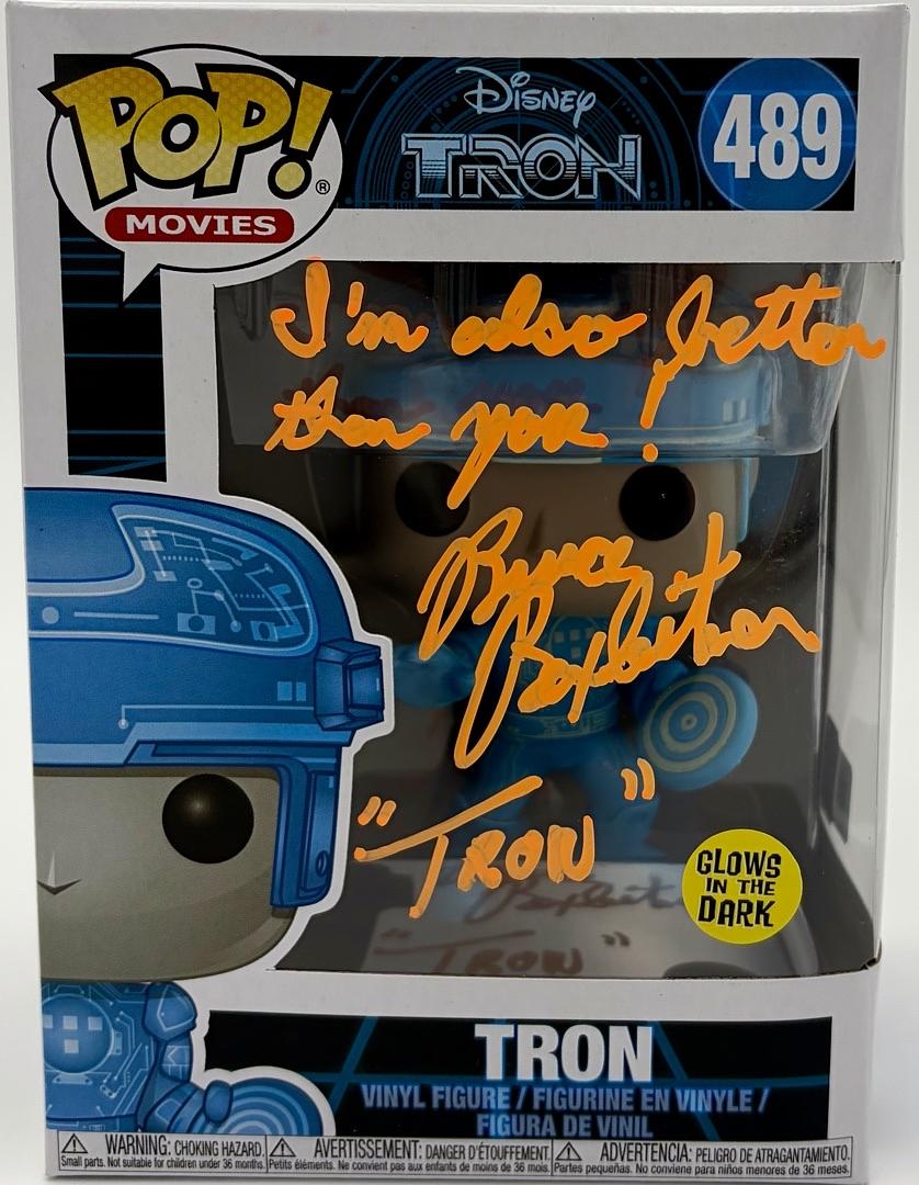 Bruce Boxleitner signed "Tron" Funko #489 w/quote & character name - OC Celebrity Marketing