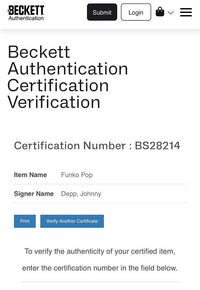 Johnny Depp Signed Funko Pop #1805 "Cry Baby" *RARE* - Beckett COA