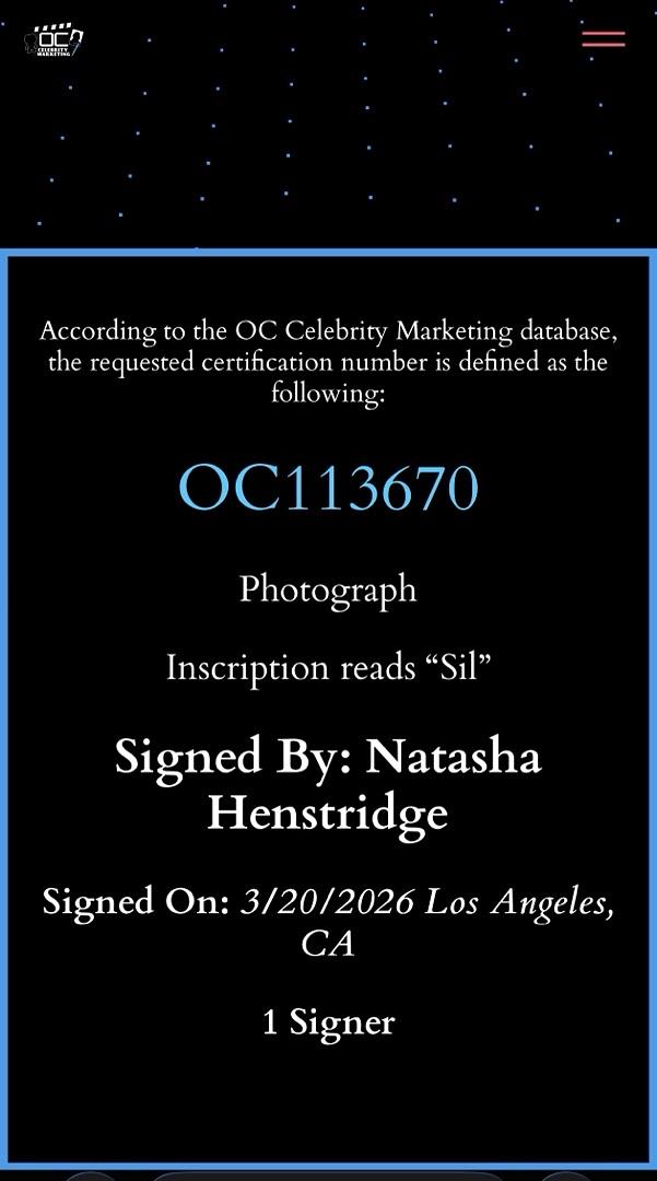 Natasha Henstridge signed 11x14 (Species) - OC Celebrity Marketing