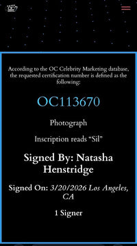 Natasha Henstridge signed 11x14 (Species) - OC Celebrity Marketing