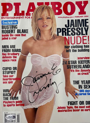 Jaime Pressly signed Playboy magazine - JSA COA