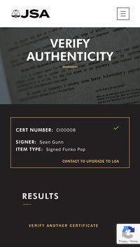 Sean Gunn Signed Funko Pop #1209 "Kraglin" (GOTG) w/quote - JSA COA