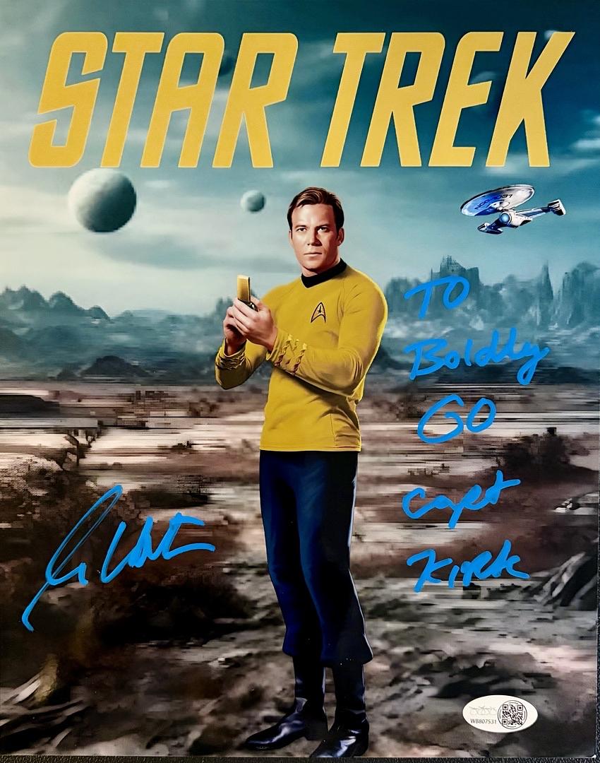 William Shatner Signed 8x10 Photo (Star Trek) w/quote and character name - JSA COA