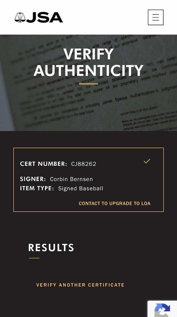 Corbin Bernsen signed ROMLB baseball w/character name & quote (Major League) - JSA COA