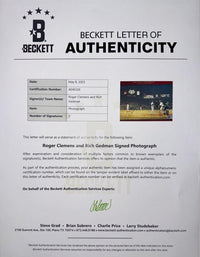 Roger Clemens and Rich Gedman signed 8x10 (magazine page) - Beckett COA w/full letter of authenticity