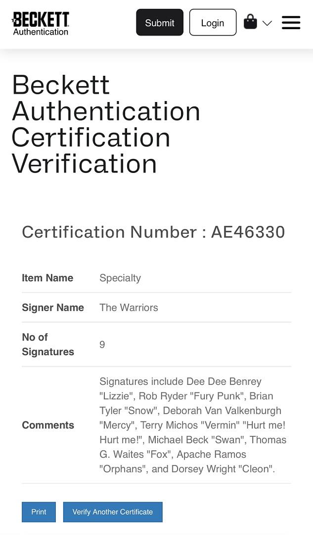 The Warriors cast signed album (signed by 9) - Beckett COA