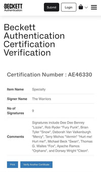 The Warriors cast signed album (signed by 9) - Beckett COA