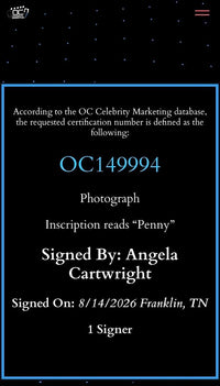 Angela Cartwright Signed 8x10 Photo (Lost In Space) - OC Celebrity Marketing