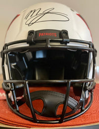 Mac Jones full sized authentic on-field Lunar Patriots helmet - Beckett COA