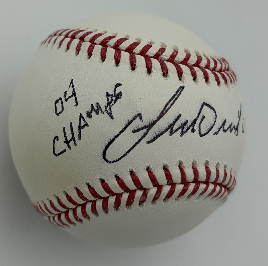 Lenny DiNardo signed 04 World Series ROMLB baseball (Red Sox) - JSA COA