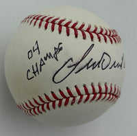 Lenny DiNardo signed 04 World Series ROMLB baseball (Red Sox) - JSA COA