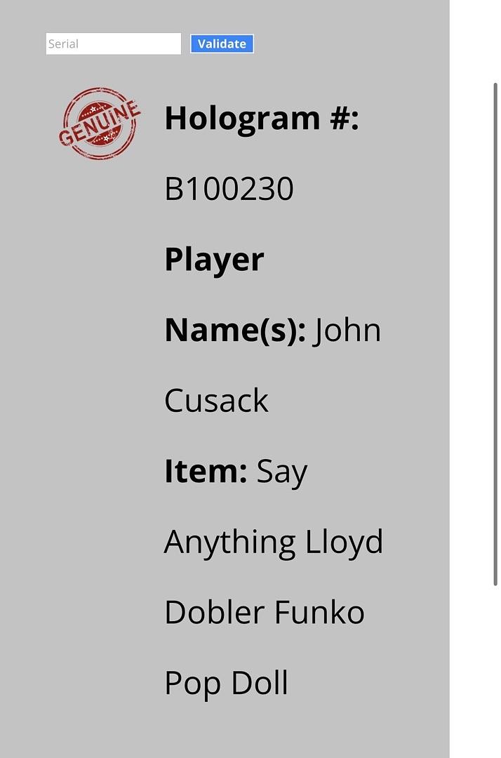 John Cusack signed "Lloyd Dobler" Funko #1734 (Say Anything) - Schwartz COA