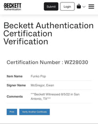 Ewan McGregor signed "Obi Wan Kenobi" Funko #270 (Star Wars) - Beckett COA