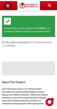 Bill Skarsgard signed (Stephen King's IT) 11x14 - Celebrity Authentics COA