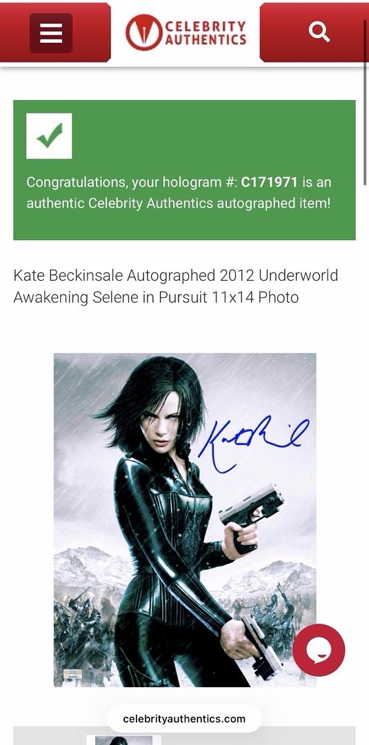 Kate Beckinsale signed (Underworld Awakening) 11x14 - Celebrity Authentics
