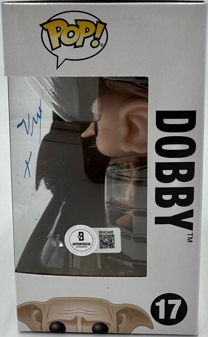 Toby Jones Signed Funko Pop #17 Dobby (Harry Potter)  - Beckett COA