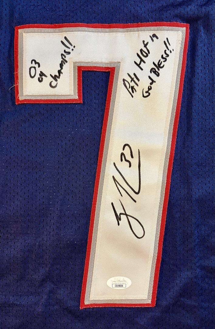 Rodney Harrison signed Patriots jersey w/multiple inscriptions - JSA COA
