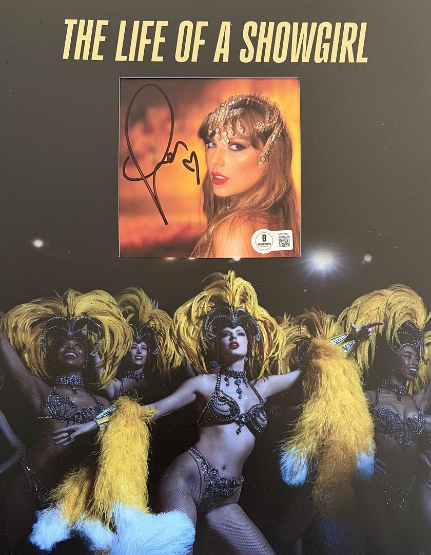 Taylor Swift matted, signed "Life of a Showgirl" CD Insert Photo 1 - Beckett COA