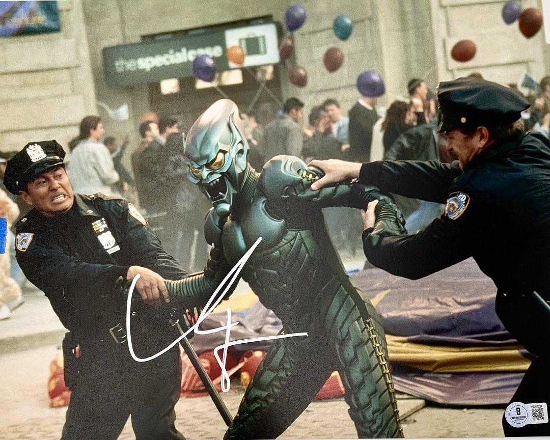 Willem Dafoe Green Goblin signed 11x14 (Spiderman) - Beckett COA