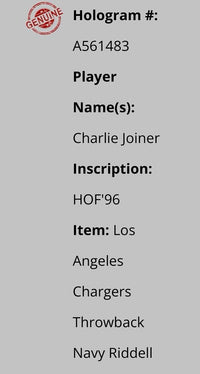 Charlie Joiner (Chargers) signed mini-helmet w/HOF inscription - Schwartz COA