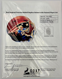 Tom Brady Autographed Custom painted 1/1 Replica Speed Helmet Tristar and GOAT COA