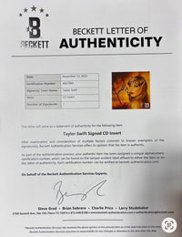 Taylor Swift matted, signed "Life of a Showgirl" CD Insert Photo 1 - Beckett COA with full LOA