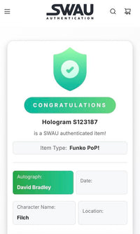 David Bradley Signed Funko Pop #101 Argus Filch (Harry Potter) w/character name - SWAU (Copy)